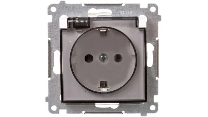 Simon 54 Premium Gniazdo Schuko do wersji IP44 z przeslonami (moduł) 16A, 250V białe DGSZ1BZ.01/11A