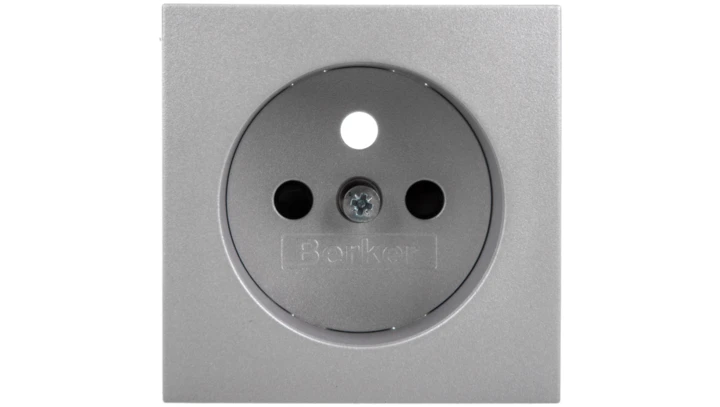 B.Kwadrat/B.7 Płytka czołowa gniazda z/u z przesłonami styków aluminium 3965768994