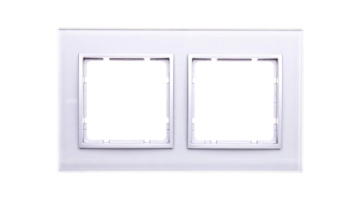 Berker/B.7 Glas Ramka podwójna szkło pozioma szklana aluminium złoty 10126414