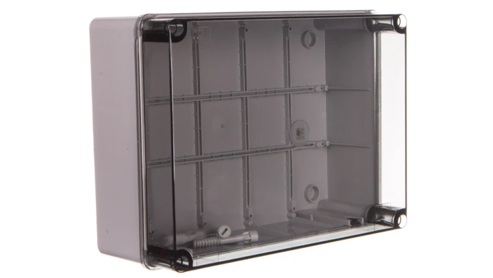 Puszka natynkowa z przeźroczystą pokrywą seria 420 IP65 300x220x120 szara EC420C8