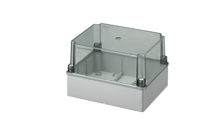 Puszka natynkowa wysoka z przeźroczystą pokrywą seria 440 IP56 240x190x160 szara EC440C7