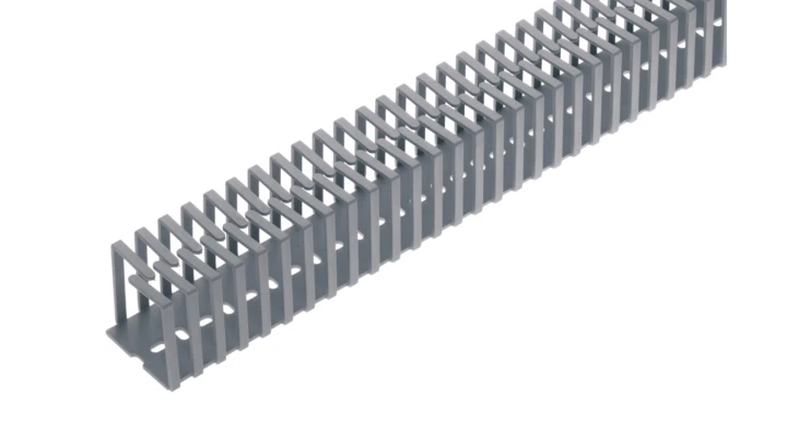 Korytko grzebieniowe elestyczne mocowane śrubami 40x40x500 szare /0.5m/ EC23406