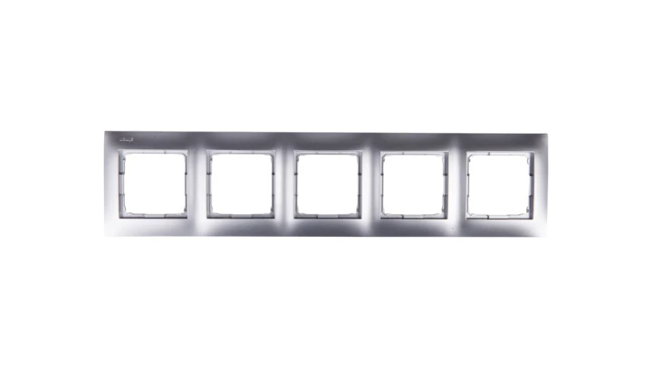 Simon 54 Premium Ramka pięciokrotna srebrny mat /do karton-gips/ DRK5/43