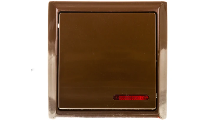 BIS Łącznik pojedynczy z podświetleniem brązowy ŁN-1BS/24