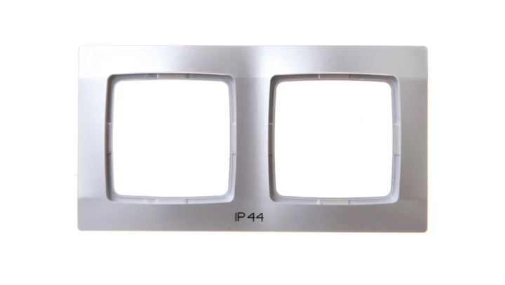 KARO Ramka podwójna do łączników IP44 srebrny perłowy RH-2S/43