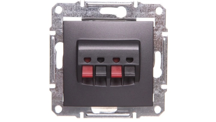 SEDNA Gniazdo głośnikowe podwójne grafitowe SDN5400170