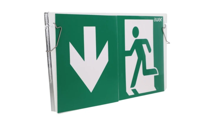 Plexa EXIT M + sprzężyny mocujące +piktogram, ETE/PLX/PU31/41