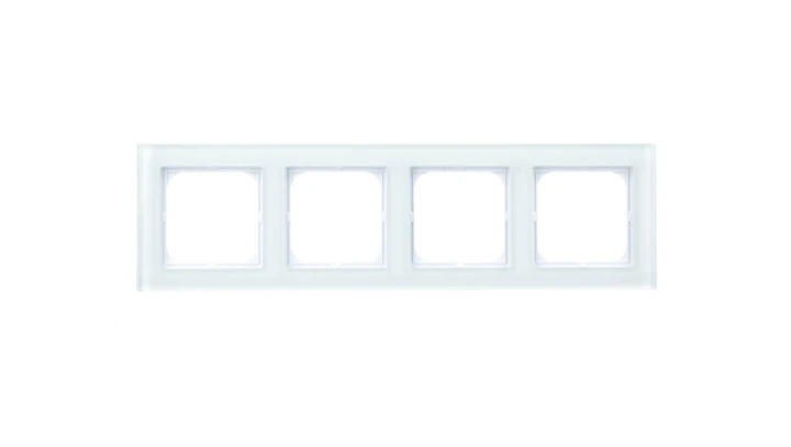 SONATA Ramka poczwórna białe szkło R-4RG/31