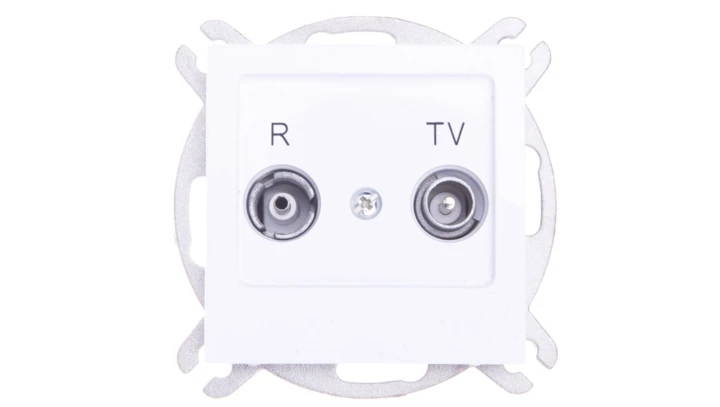 AS Gniazdo antenowe RTV przelotowe 16dB białe GPA-16GP/m/00