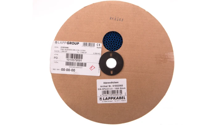 Końcówka tulejkowa izolowana DIN-SPULE 2,5 niebieska 61802060 /1500szt./