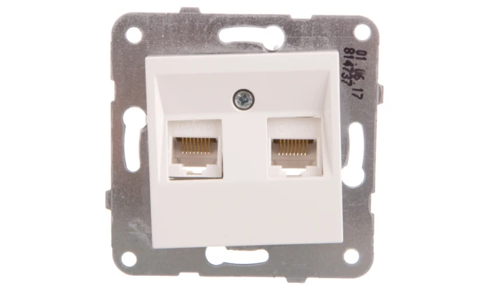 Karre Gniazdo Komputerowe 2xrj45 Kat. 6, Kolor Biały / 90963679