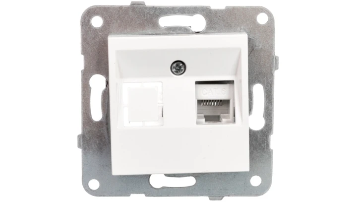 Karre Gniazdo Komputerowe 1xrj45 Kat. 6, Kolor Biały / 90963678