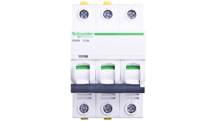 Wyłącznik nadprądowy 3P D 2A 6kA AC iC60N-D2-3 A9F05302