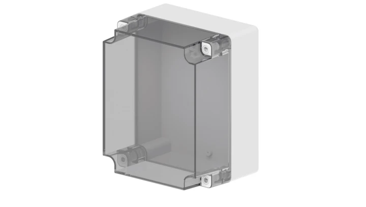 INDUSTRIAL Puszka hermetyczna n/t 270x220x168mm IP65 szara, pokrywa transparentna 2721-01