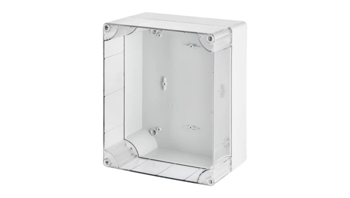 INDUSTRIAL Puszka hermetyczna n/t 313x253x165mm IP65 szara, pokrywa transparentna 2724-01