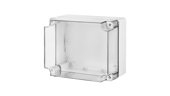 INDUSTRIAL Puszka hermetyczna n/t 340x270x165mm IP65 szara, pokrywa transparentna 2726-01
