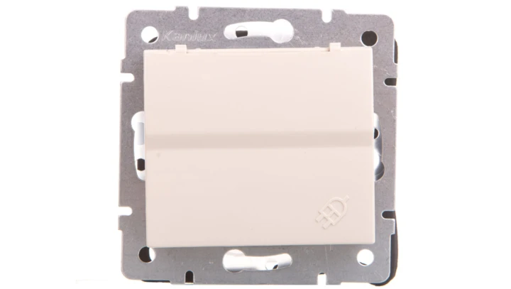 LOGI Gniazdo hermetyczne z klapką 2P+Z IP44 śrubowe 16A 250V Kremowy 25147