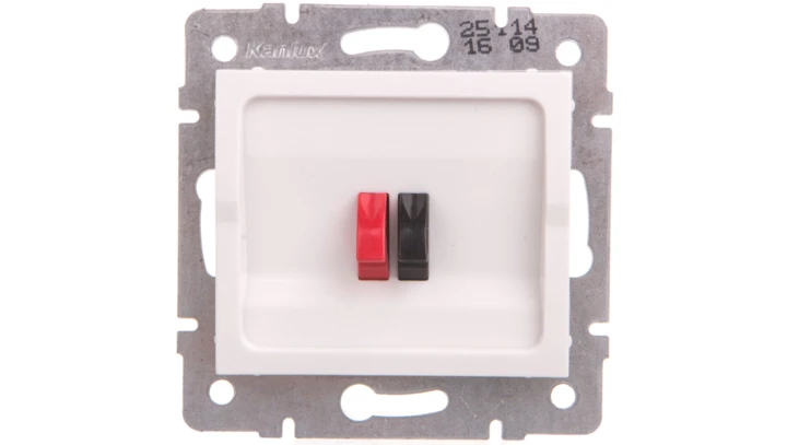 LOGI Gniazdo głośnikowe pojedyncze Biały 25114