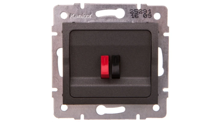 LOGI Gniazdo głośnikowe pojedyncze Grafit 25291