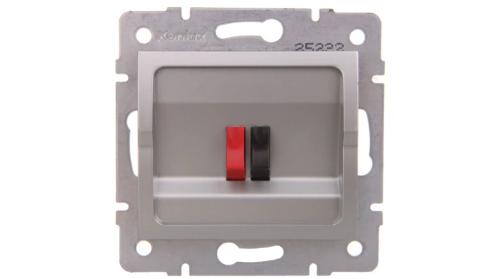 LOGI Gniazdo głośnikowe pojedyncze Srebrny 25232