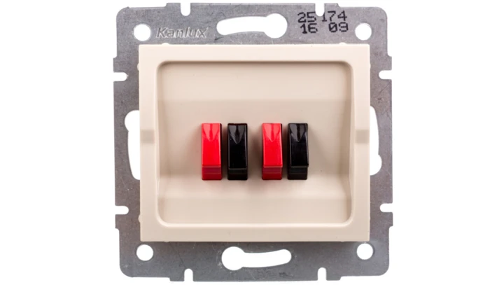 LOGI Gniazdo głośnikowe podwójne Kremowy 25174