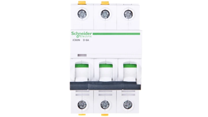 Wyłącznik nadprądowy 3P D 6A 6kA AC iC60N-D6-3 A9F05306