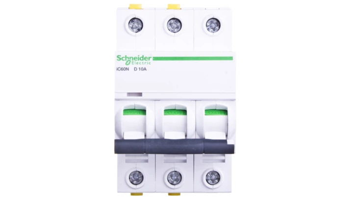 Wyłącznik nadprądowy 3P D 10A 6kA AC iC60N-D10-3 A9F05310