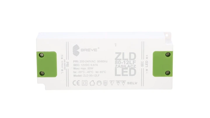 Zasilacz LED 12V DC 80W ZLD 80-12LF 6,6A 19712-9009