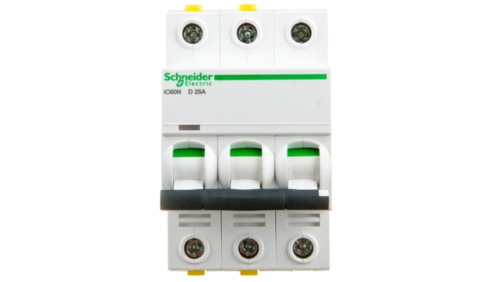 Wyłącznik nadprądowy 3P D 25A 6kA AC iC60N-D25-3 A9F05325