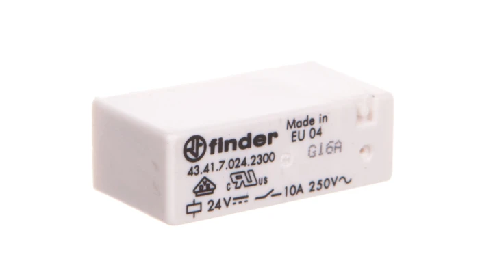 Przekaźnik miniaturowy 1P 10A 24V DC, styk AgCdO 43.41.7.024.2300