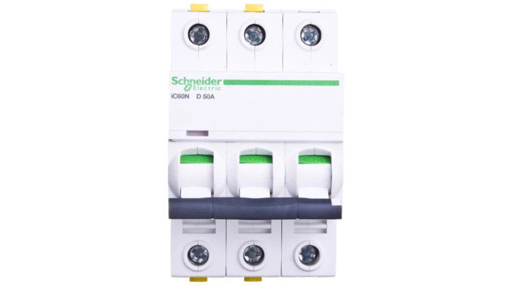Wyłącznik nadprądowy 3P D 50A 6kA AC iC60N-D50-3 A9F05350
