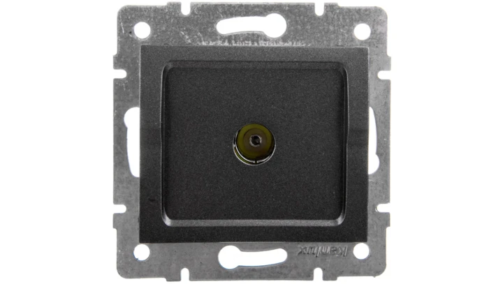 LOGI Gniazdo antenowe typu F przelotowe Grafit 25274