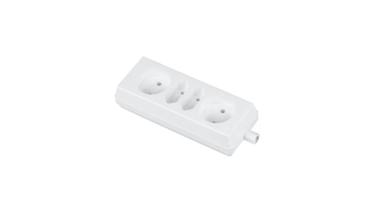 Gniazdo przenośne czterokrotne 16A 2x2P+2xEuro 250V białe GN-462