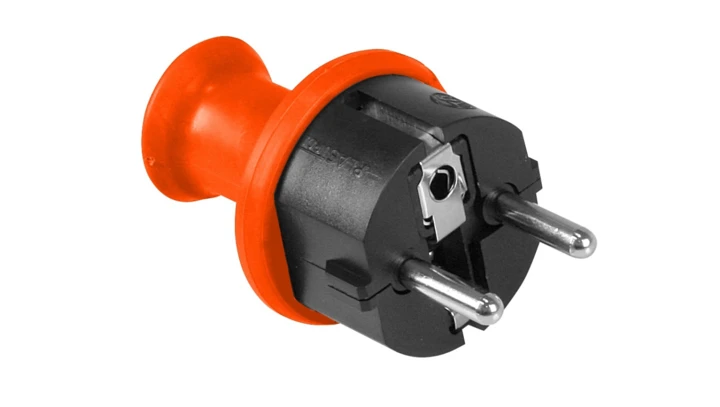 Wtyczka prosta 16A z/u Uni-Schuko 250V IP44 pomarańczowa WT-40H