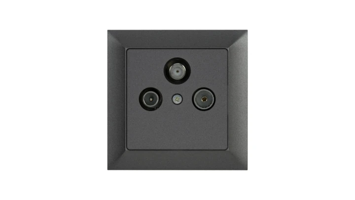 PREMIUM Gniazdo antenowe RTV/SAT przelotowe białe GAPS/P-Pr