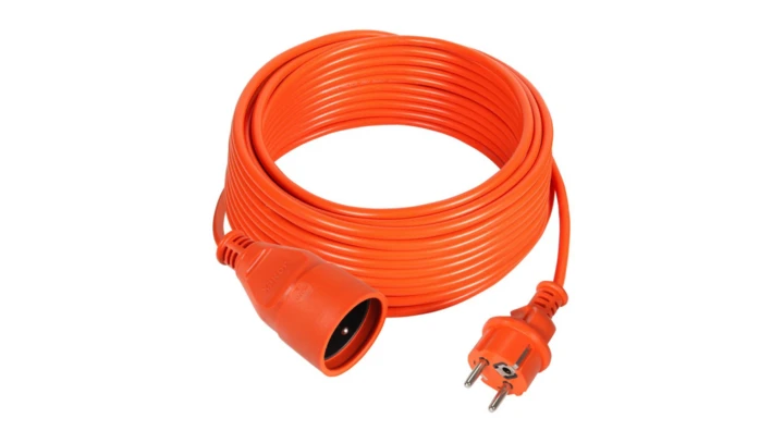Przedłużacz ogrodowy 1-gniazdo z/u 10A 20m /H05VV-F 3x1/ pomarańczowy PS-170