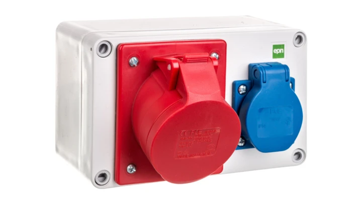 Rozdzielnica budowlana RS-2 1x2P+Z, 16A/5P, IP44 6202-00