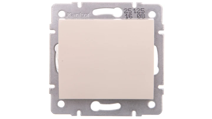 LOGI Łącznik jednobiegunowy śrubowy 10AX 250V kremowy 021000103 25125