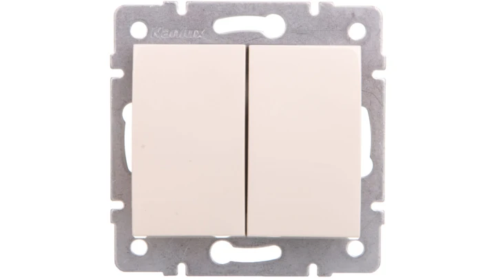 LOGI Łącznik zwierny podwójny śrubowy 10AX 250V kremowy 021022103 25129