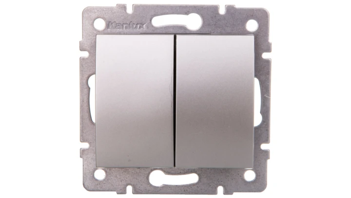 LOGI Łącznik zwierny podwójny śrubowy 10AX 250V srebrny 021022143 25188