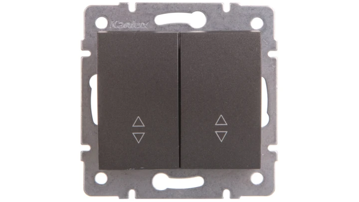 LOGI Łącznik podwójny schodowy śrubowy 10AX 250V grafit 021060141 25251