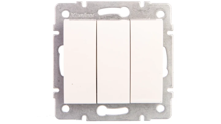 LOGI Łącznik potrójny śrubowy 10AX 250V biały 021090102 25076