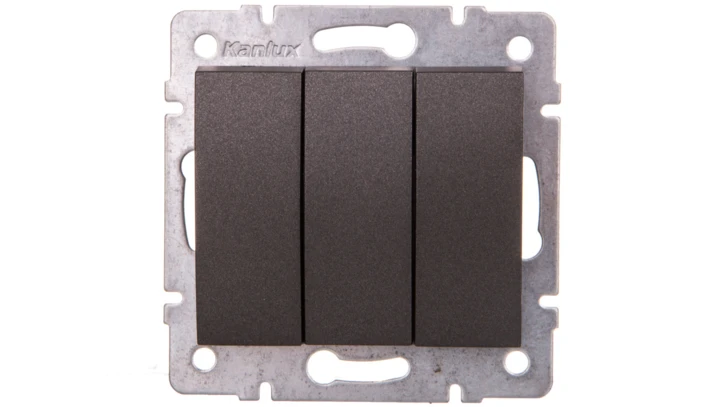 LOGI Łącznik potrójny śrubowy 10AX 250V grafit 021090141 25254