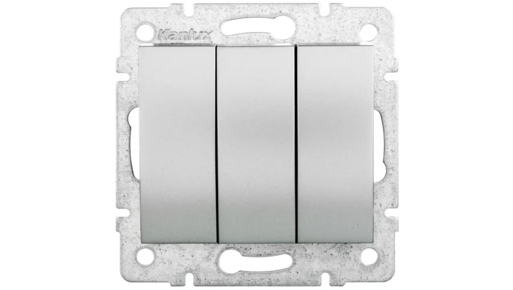 LOGI Łącznik potrójny śrubowy 10AX 250V srebrny 021090143 25195