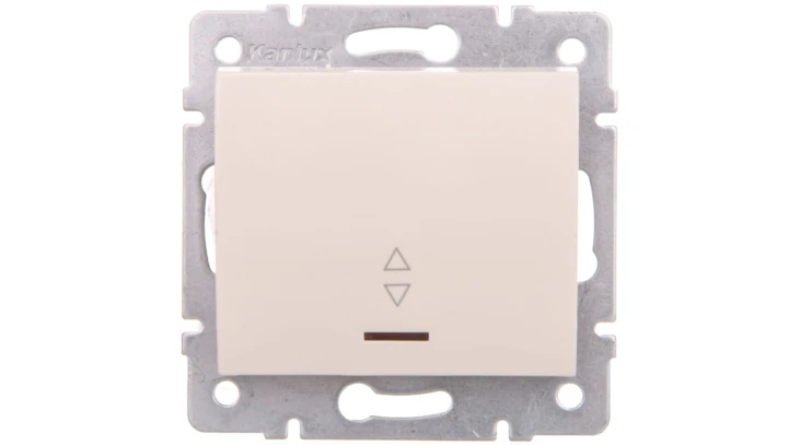 LOGI Łącznik schodowy z LED śrubowy 10AX 250V kremowy 021140103 25141