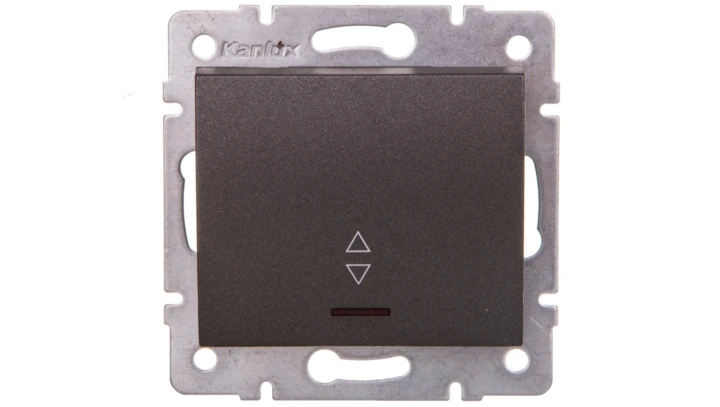 LOGI Łącznik schodowy z LED śrubowy 10AX 250V grafit 021140141 25259