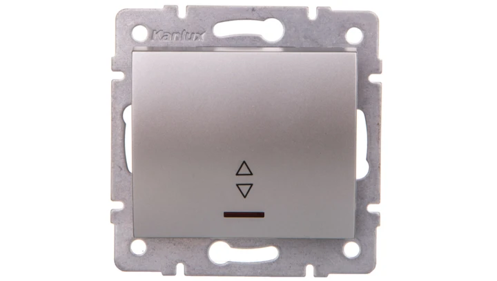 LOGI Łącznik schodowy z LED śrubowy 10AX 250V srebrny 021140143 25200