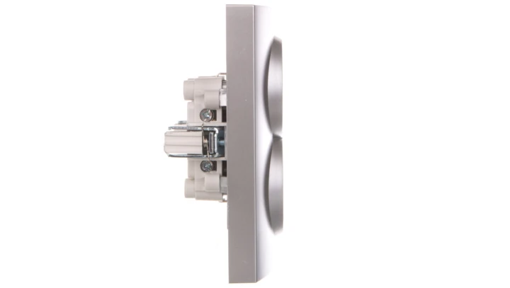 LOGI Gniazdo podwójne 2x2p+Z Schuko kompletne śrubowe 16A 250V Srebrny 25213