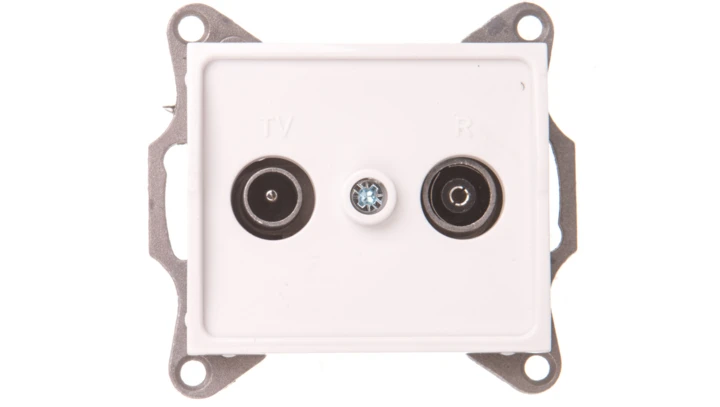 LOGI Gniazdo antenowe RTV przelotowe Biały 25100