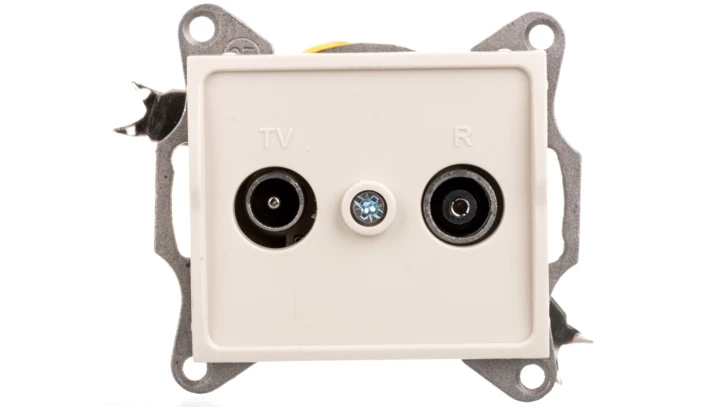 LOGI Gniazdo antenowe RTV przelotowe Kremowy 25159